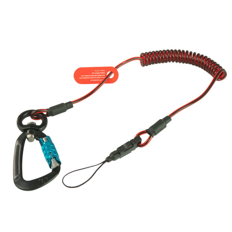 Coil E-Tether With Dual Locking Carabiner Coil E-Tether With Dual Locking Carabiner