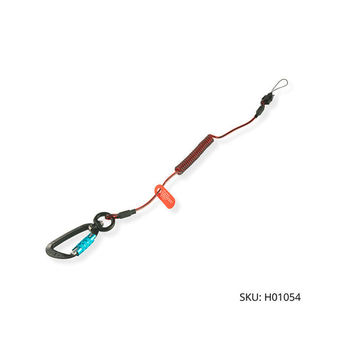 Coil E-Tether With Dual Locking Carabiner Coil E-Tether With Dual Locking Carabiner