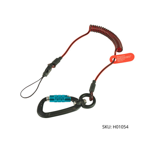 Coil E-Tether With Dual Locking Carabiner Coil E-Tether With Dual Locking Carabiner