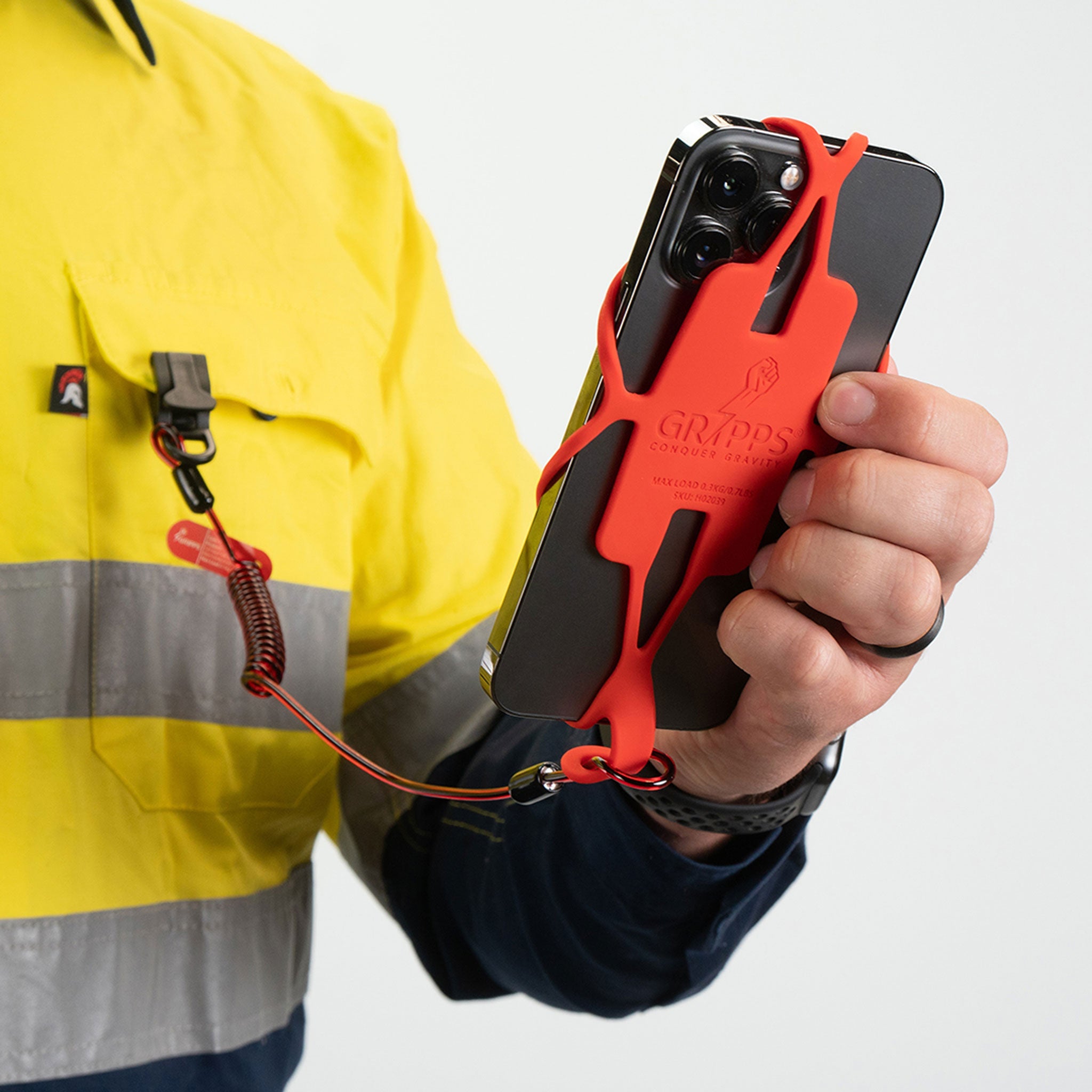 GRIPPS H07010 PPE Drop Prevention Pack Detail 2 Phone Gripper with Tether GRIPPS H07010 PPE Drop Prevention Pack Detail 2 Phone Gripper with Tether