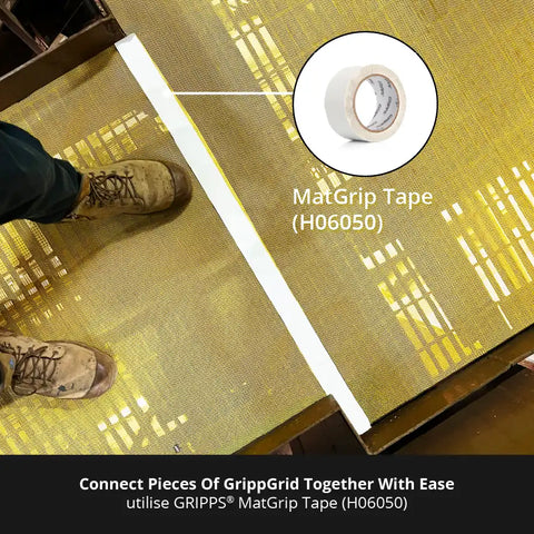 GrippGrid Yellow FR Grid Mesh Matting 27 m x 1.5 m / 90 ft x 5 ft
