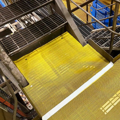 Yellow Mesh Mat GrippGrid Yellow FR Grid Mesh Matting 27 m x 1.5 m / 90 ft x 5 ft ...