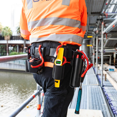 Scaffolders Kit - Leather 7 Tool Retractable With Back Support