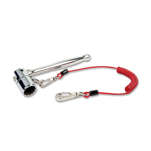 GRIPPS Stainless Steel Scaffold Key 1/2 (24mm) with Coil Tether Single-Action Angle K00044